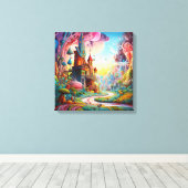 Farbiges Fantasieland Leinwanddruck (Insitu (Holzboden))