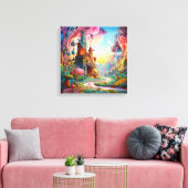 Farbiges Fantasieland Leinwanddruck (Insitu (Wohnzimmer))