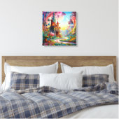 Farbiges Fantasieland Leinwanddruck (Insitu (Schlafzimmer))