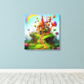 Farbiges Fantasieland Leinwanddruck (Insitu (Holzboden))