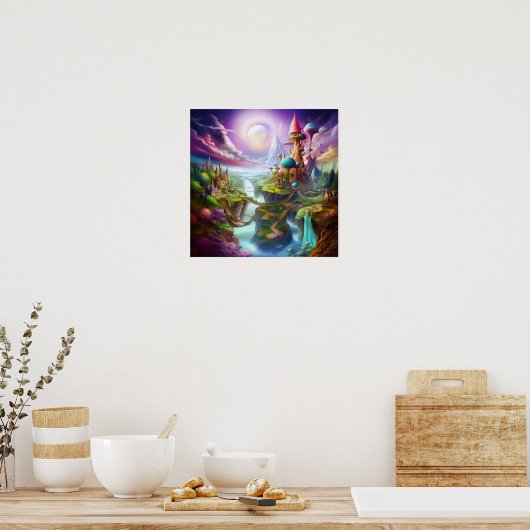 Farbiges Fantasieland Poster (Küche)
