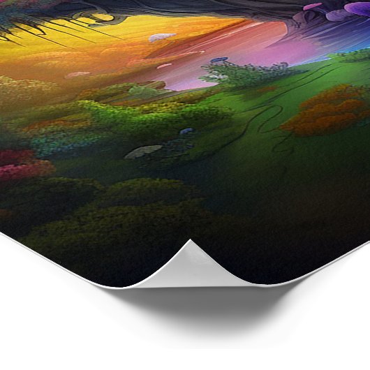 Farbiges Fantasieland Poster (Ecke)