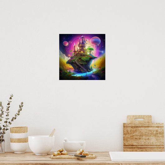 Farbiges Fantasieland Poster (Küche)
