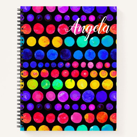 Farbiges Farbpunktmuster Notizblock (Vorderseite)