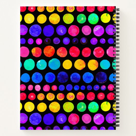 Farbiges Farbpunktmuster Notizblock (Rückseite)