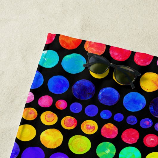 Farbiges Farbpunktmuster Strandtuch (Beispiel)