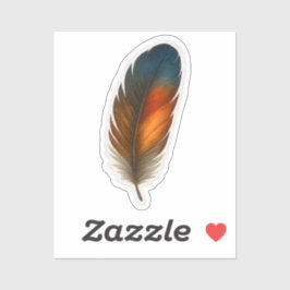 Farbiges Federdesign Aufkleber