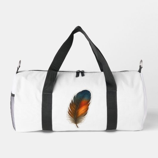 Farbiges Federdesign Duffle Bag (Rückseite)