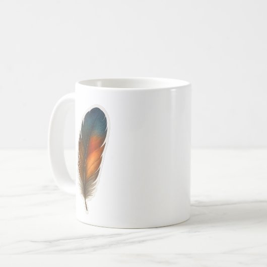 Farbiges Federdesign Kaffeetasse (Vorderseite Links)