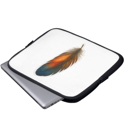 Farbiges Federdesign Laptopschutzhülle (Vorne Knopf)