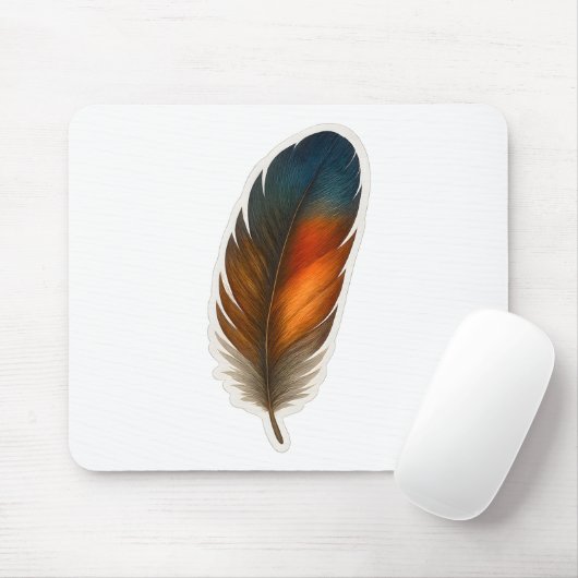 Farbiges Federdesign Mousepad (Mit Mouse)