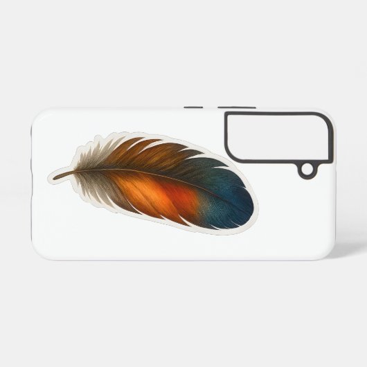 Farbiges Federdesign Samsung Galaxy Hülle (Rückseite (Horizontal))