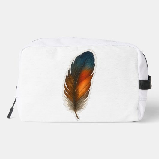 Farbiges Federdesign Waschbeutel (Rückseite)
