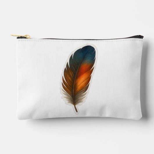 Farbiges Federdesign Zubehörtasche (Vorderseite)