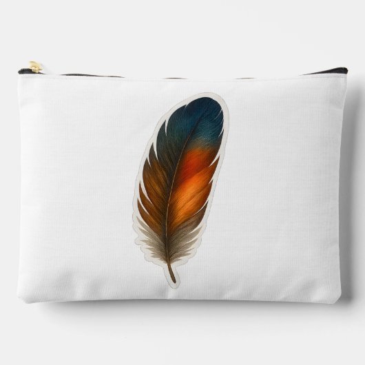 Farbiges Federdesign Zubehörtasche (Vorderseite)