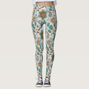 Farbiges Federmuster Leggings