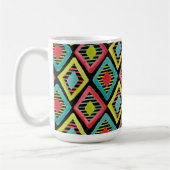 Farbiges, feines, geometrisches Wasserfarbmuster Kaffeetasse (Links)