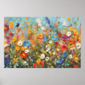 Farbiges Feld aus Wildblumen ohne Rahmen Poster (Vorne)