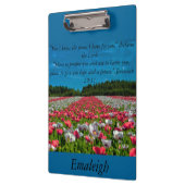 Farbiges Feld der Poppies Bible Verse Clipboard Klemmbrett (Links)