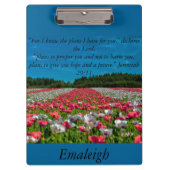 Farbiges Feld der Poppies Bible Verse Clipboard Klemmbrett (Vorderseite)