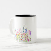 farbiges Feld der wilden Blume Zweifarbige Tasse (Vorderseite Links)