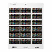 Farbiges Fenster aus festem Glas Adressaufkleber (Vorne)