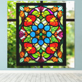 Farbiges Fenster aus festem Glas Leinwanddruck (Insitu (Holzboden))
