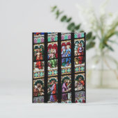 Farbiges Fenster aus festem Glas Postkarte (Stehend Vorderseite)