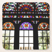 Farbiges Fenster aus festem Glas Rechteckiger Pappuntersetzer (Vorderseite)