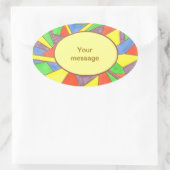 Farbiges festes Glas, ovale Aufkleber (Tasche)