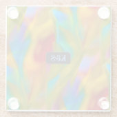 Farbiges Feuer - Flammenaussehen - Glas - Monogram Glasuntersetzer (Rückseite)