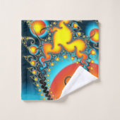 Farbiges, fierendes Fraktal mit Monogramm Badhandtuch Set (Waschlappen)