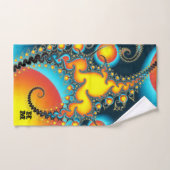 Farbiges, fierendes Fraktal mit Monogramm Badhandtuch Set (Handtuch)