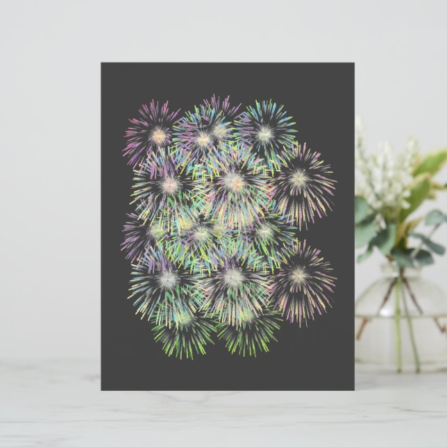 Farbiges Fireworks-Scrapbook (Stehend Vorderseite)