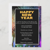 Farbiges Fireworks Silvester Party Einladung (Vorderseite)