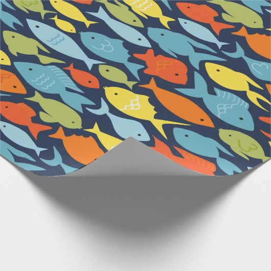 Farbiges Fisch-Wrapping Papier Geschenkpapier (Ecke)