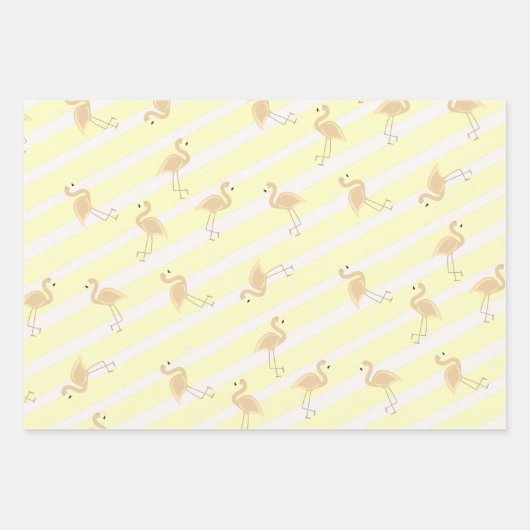 Farbiges Flamingo Wrapping Paper Geschenkpapier Set (Vorderseite 3)