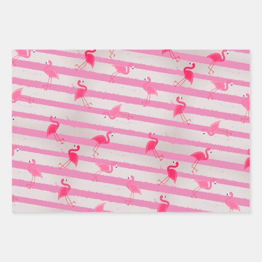 Farbiges Flamingo Wrapping Paper Geschenkpapier Set (Vorderseite 2)