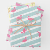 Farbiges Flamingo Wrapping Paper Geschenkpapier Set (Beispiel)