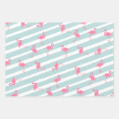 Farbiges Flamingo Wrapping Paper Geschenkpapier Set (Vorderseite)