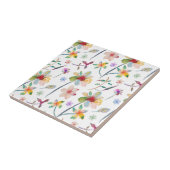 Farbiges Fliesen, florales Wasserfarbmuster Fliese (Seite)