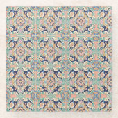 Farbiges Fliesendesign Glasuntersetzer (Vorderseite)