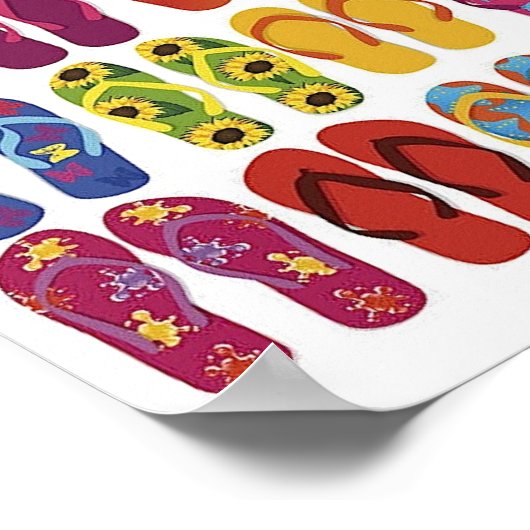 Farbiges Flip Flops Vector Set Poster (Ecke)