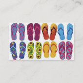 Farbiges Flip Flops Vector Set Visitenkarte (Rückseite)