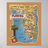 Farbiges Florida Map Poster (Vorne)