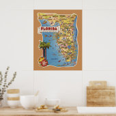 Farbiges Florida Map Poster (Küche)