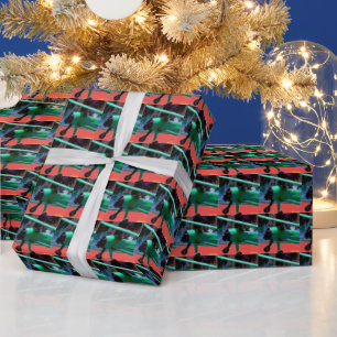 Farbiges Flugzeug Geschenkpapier