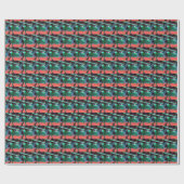 Farbiges Flugzeug Geschenkpapier (Flach)