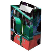 Farbiges Flugzeug Mittlere Geschenktüte (Vorderseite Schrägansicht)