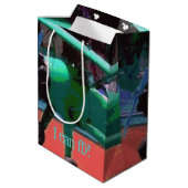 Farbiges Flugzeug Mittlere Geschenktüte (Rückseite Schrägansicht)